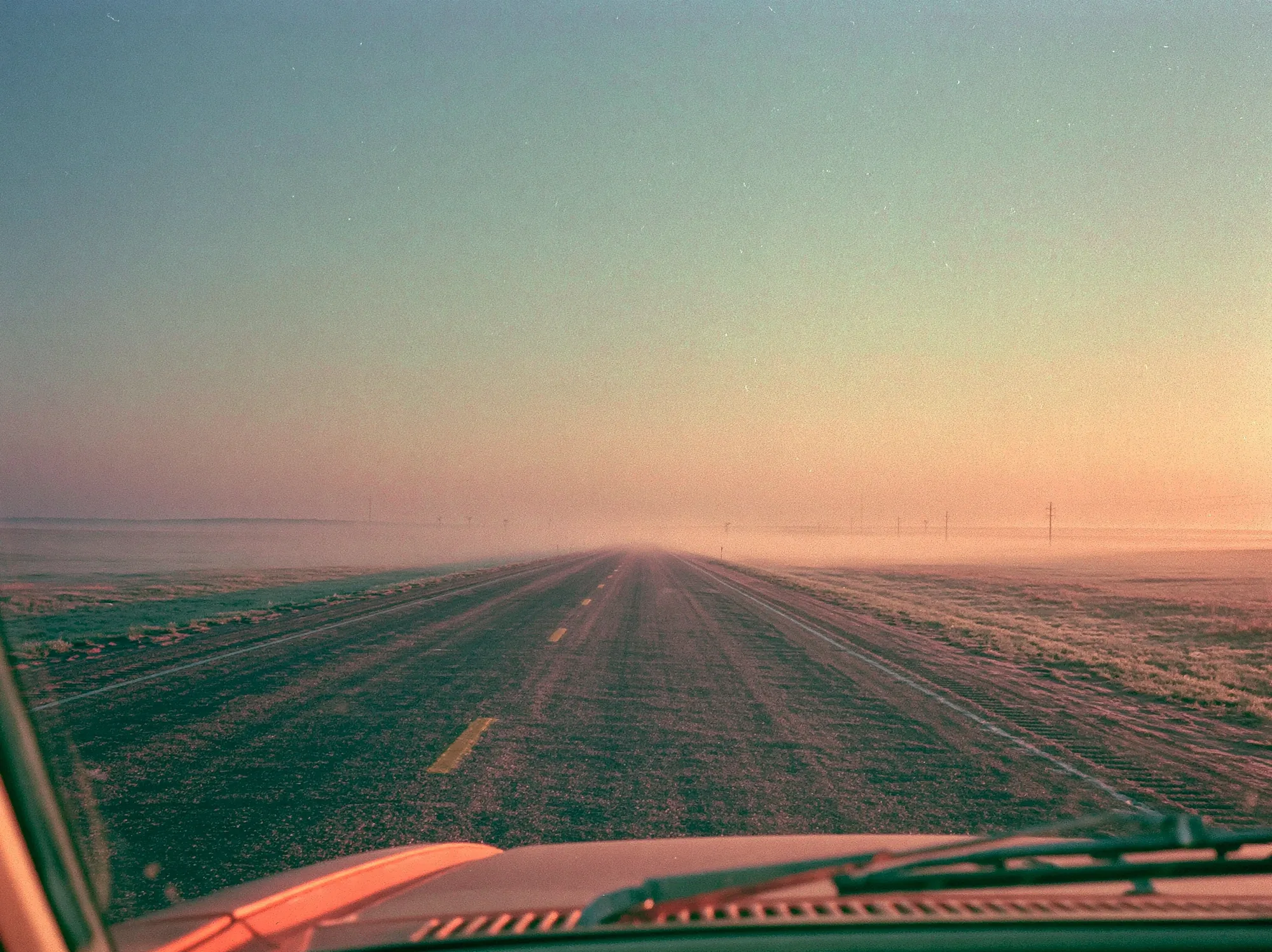 An empty road at first light